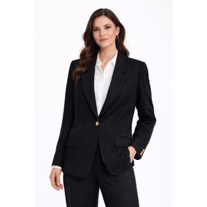 Vintage 1980s Pendleton Black Virgin Wool Blazer USA Made medium